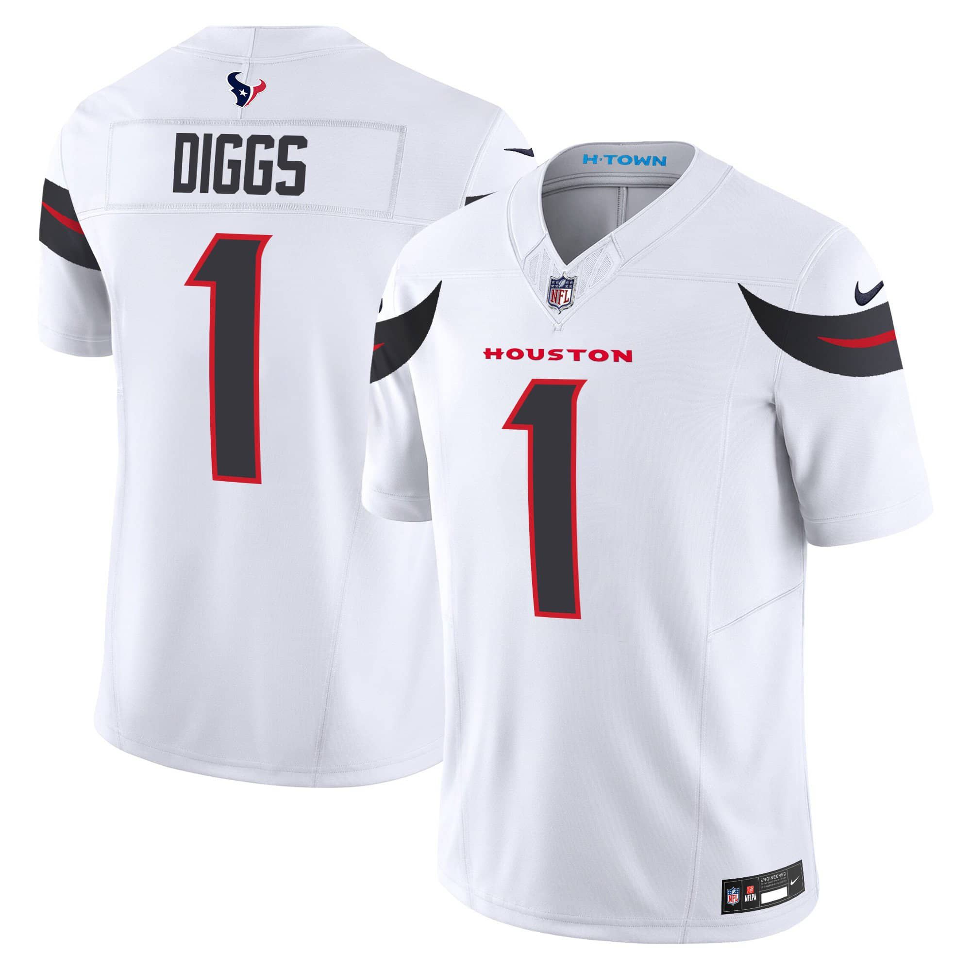 Men Houston Texans #1 Diggs White 2024 Nike Vapor Limited NFL Jersey